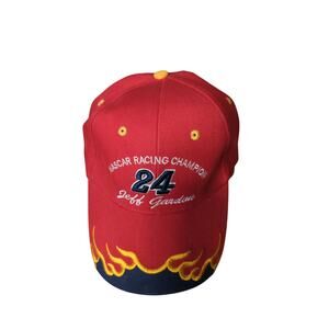 NASCAR Racing Champion JEFF GORDON No. 24 Adjustable Cap Hat Flames On Brim